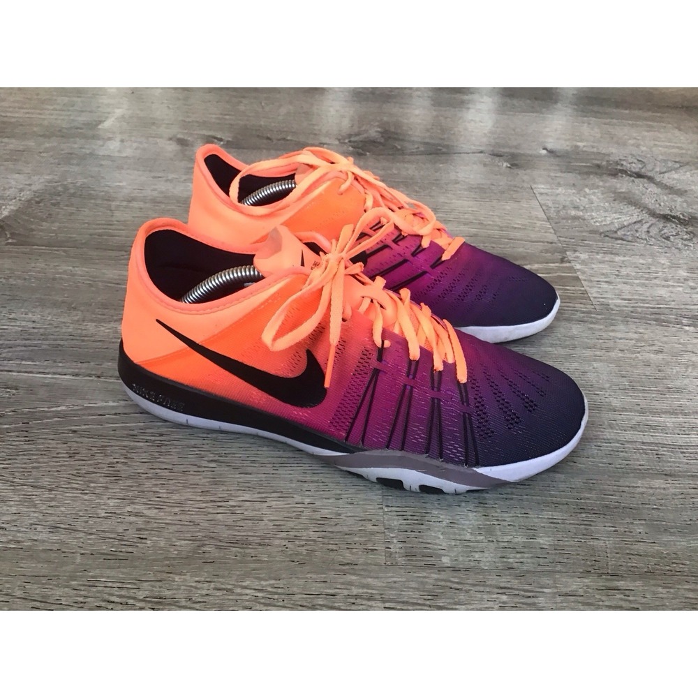 Nike Free TR 6 Spectrum Training Sneakers Womens 7.5 Mango/Black/Lilac 849804800